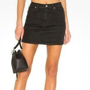 Free People We the Free Teagan Black Denim Skirt Size 28